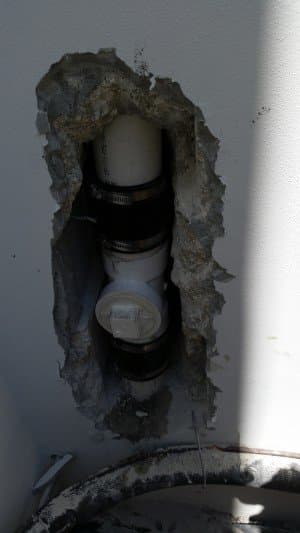 Plumbing job in progress