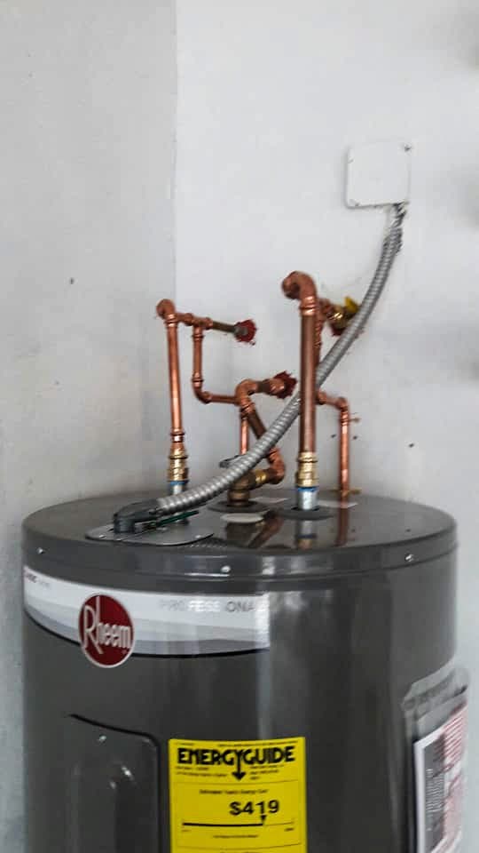 Plumbing equipment on a job site