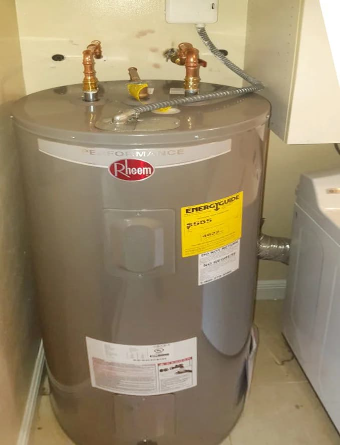 Rheem water heater installation